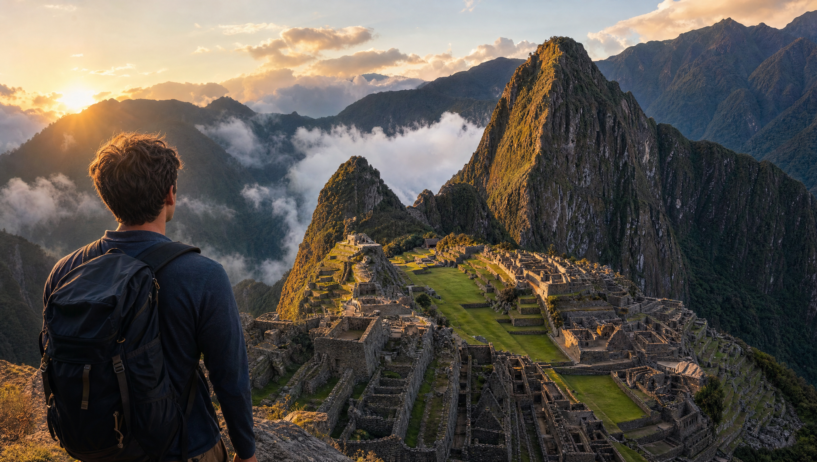 Viajero en Machu Picchu